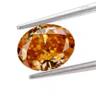 Oval shape crushed ice champagne Moissanite 01