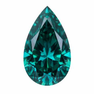 Moissanite verte coupée en poire