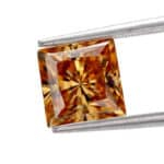 Princess cut champagne Moissanite 01