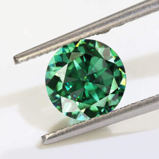 Round shape crushed ice cut green Moissanite 01