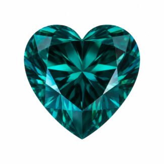 heart cut green Moissanite