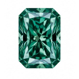 radiant cut green Moissanite