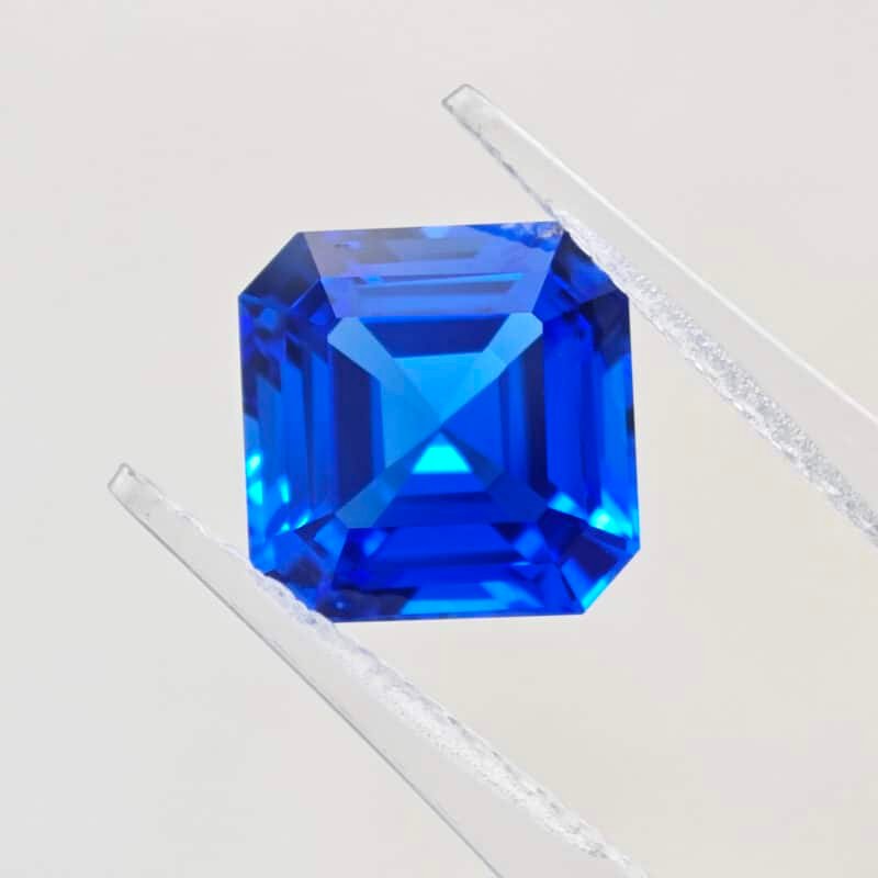 Asscher cut lab grown cobalt blue spinel 01