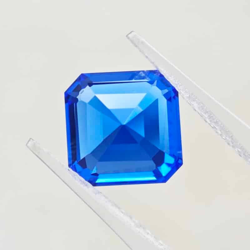 Asscher cut lab grown cobalt blue spinel 02