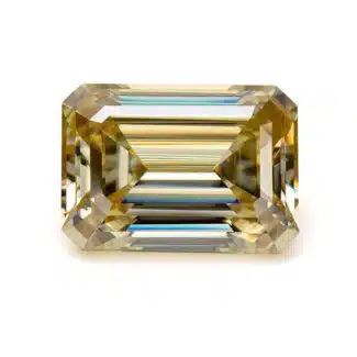 Emerald cut yellow Moissanite 01