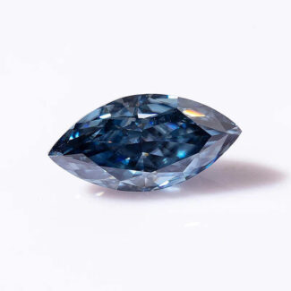 Moissanite bleue taille marquise 01