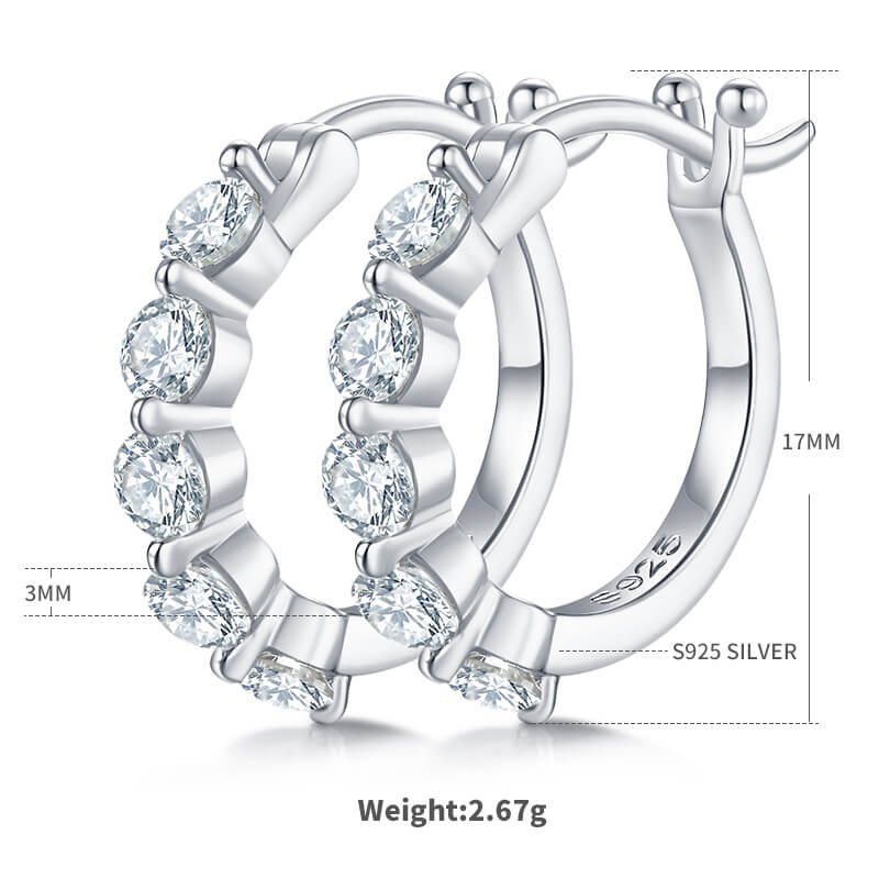K002A Moissanite Hoop earrings stud