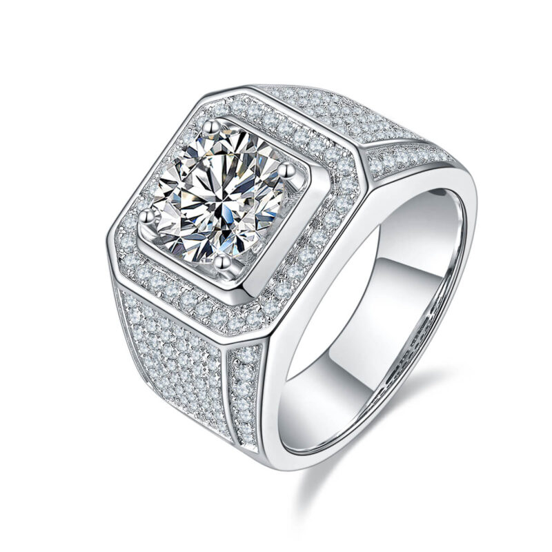 anel de moissanite para homens M76C 01