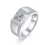 anel de moissanite para homens M77A 01