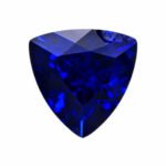 AGL-zertifizierter, im Labor gezüchteter blauer Saphir im Trillionschliff 1 blauer Saphir im Trillionschliff aus dem Labor