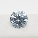 Diamante azul sintético de lapidação redonda 01