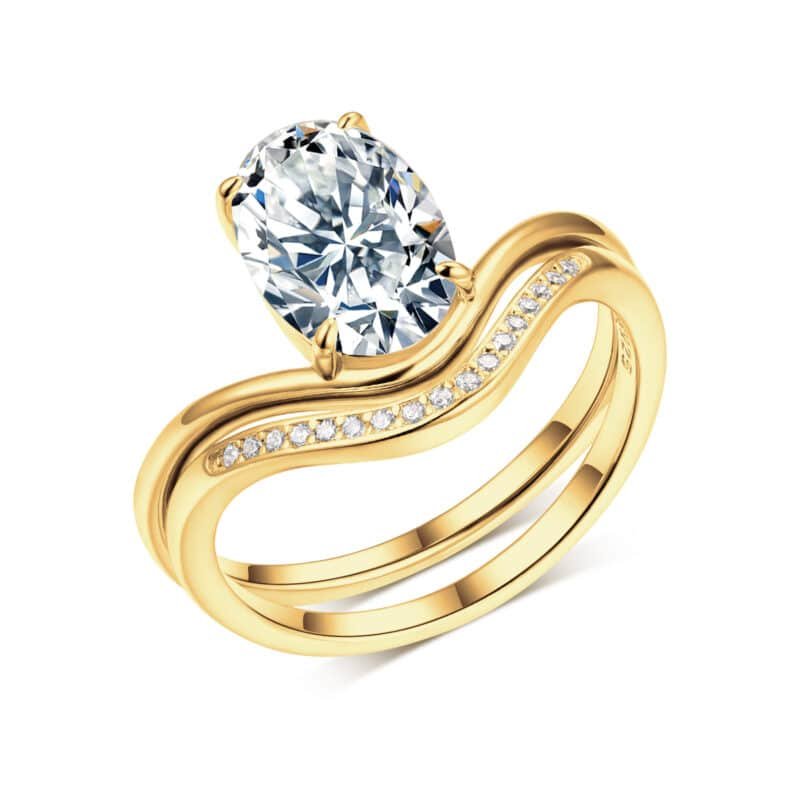10x7mm oval cut moissanite engagement ring set nw55m 02