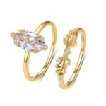 12X6Mm Marquise Cut Moissanite Engagement Ring Set For Women 1 12x6mm marquise cut moissanite engagement ring set nw46m 01