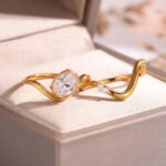 8X6Mm Elongated Cushion Cut Moissanite Engagement Ring Set For Women 2 8x6mm elongated cushion cut moissanite engagement ring set nw54m 02