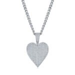Luxury Classic Heart Shape Moissanite Iced Out Pendant 1 luxury classic moissanite ace of heart pendant j008a 01