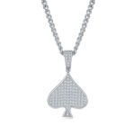 Luxury Classic Spade Shape Moissanite Iced Out Pendant 1 luxury classic moissanite ace of spades pendant j007a 01