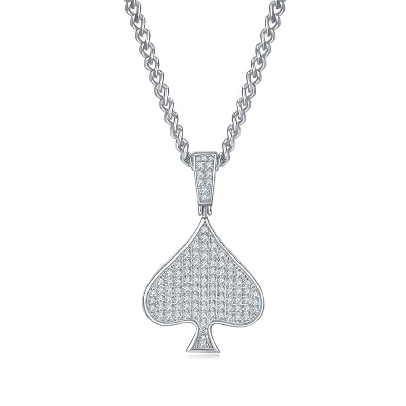 luxury classic moissanite ace of spades pendant j007a 01