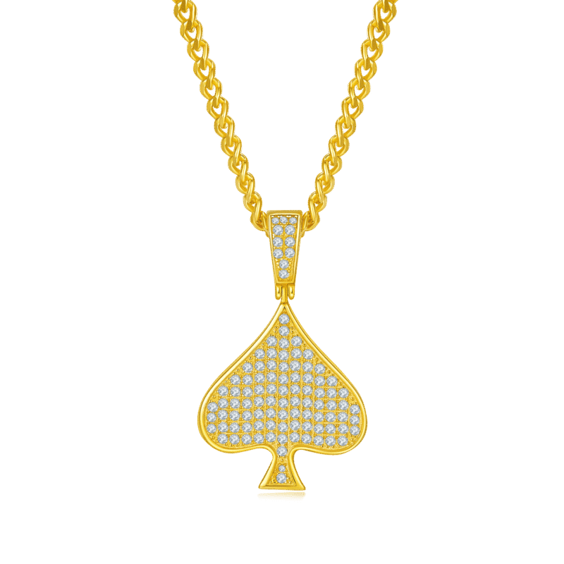 luxury classic moissanite ace of spades pendant j007a 02