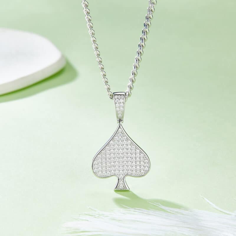 luxury classic moissanite ace of spades pendant j007a 03