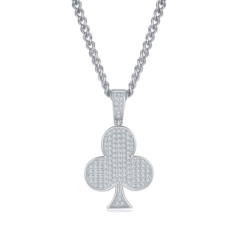 luxury classic moissanite trebol pendant j009a 01