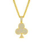 Luxury Classic Club Shape Moissanite Iced Out Pendant 2 luxury classic moissanite trebol pendant j009a 02