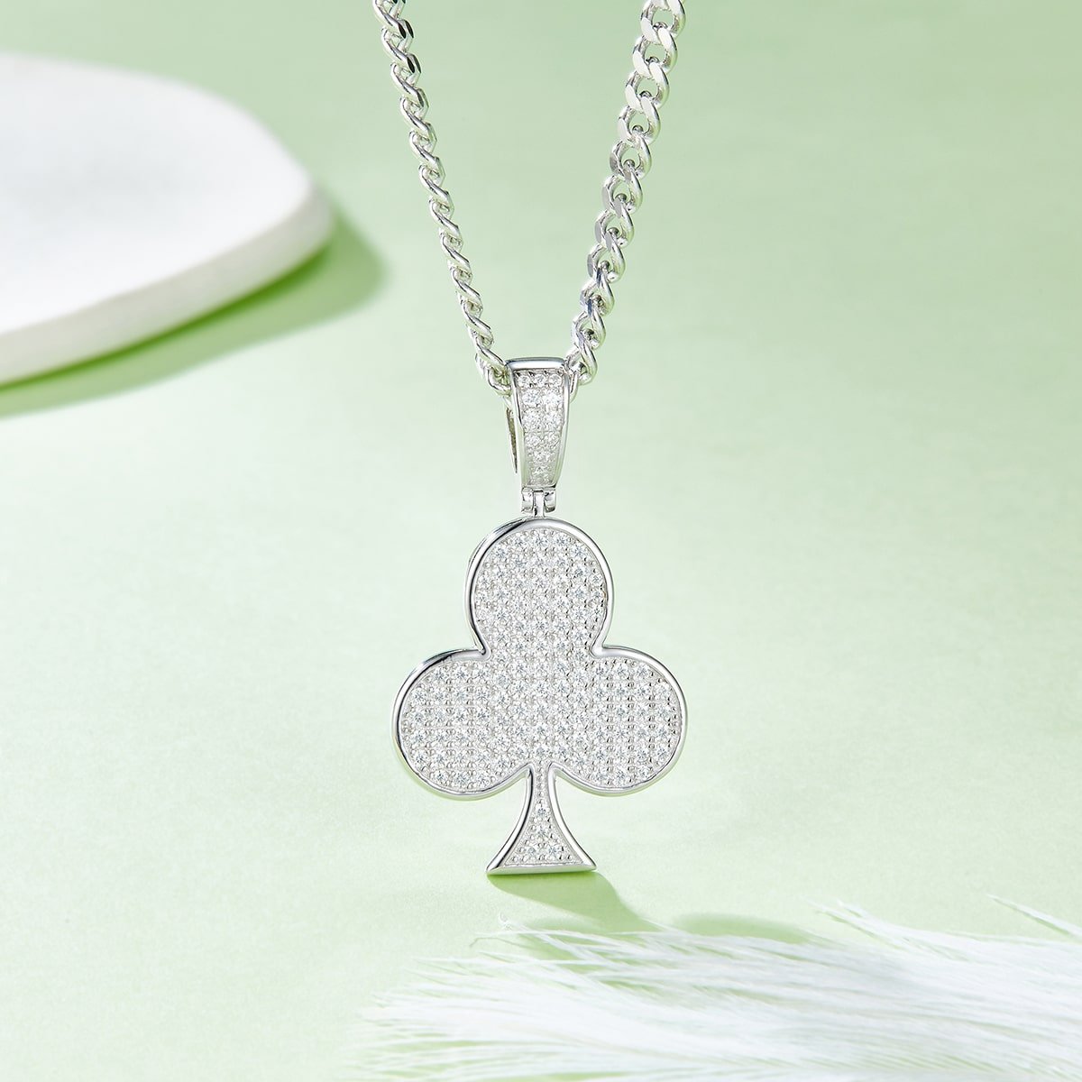 ciondolo trebol moissanite classico di lusso j009a 03