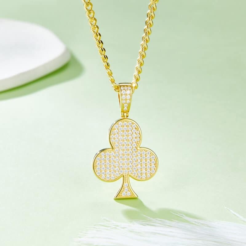 luxury classic moissanite trebol pendant j009a 04