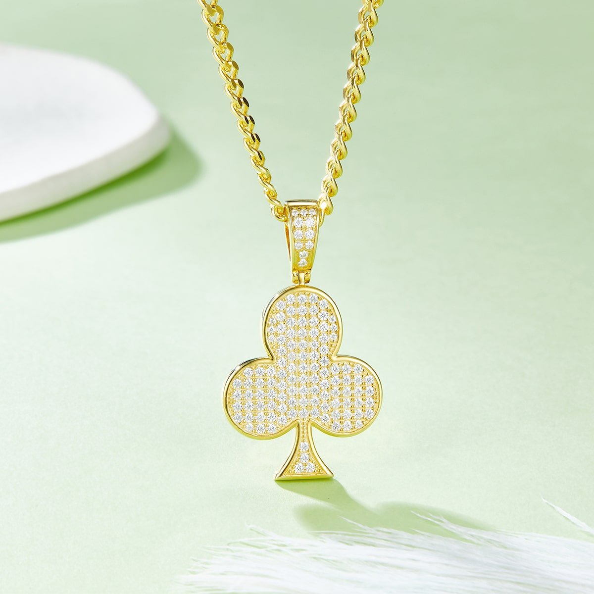 ciondolo trebol moissanite classico di lusso j009a 04