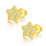 Pendientes de moissanita con cierre de rosca y forma de pentagrama para hombre 2 Pendientes de tuerca con cierre de rosca de moissanita estilo hip hop para hombre, forma de pentagrama, plata esterlina j022a 03
