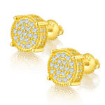 Boucles d'oreilles à tige rondes en moissanite à vis pour hommes 2 Boucles d'oreilles à tige rondes en moissanite pour homme, style hip-hop, en argent sterling J012A 02