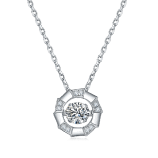 sterling silver dancing moissanite pendant necklace oldr 01
