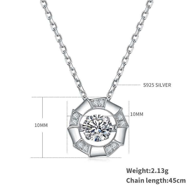 sterling silver dancing moissanite pendant necklace oldr 02