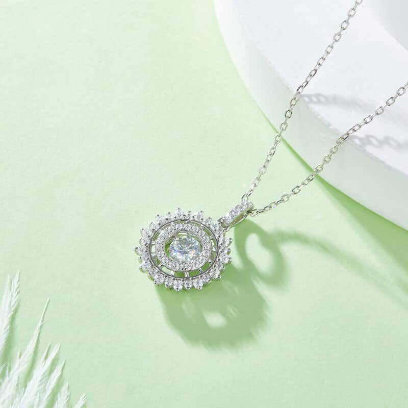 sterling silver dancing moissanite pendant necklace oldu 05