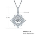 Sterling zilveren dansende moissaniet hanger ketting 2 sterling silver dancing moissanite pendant necklace oldv 02