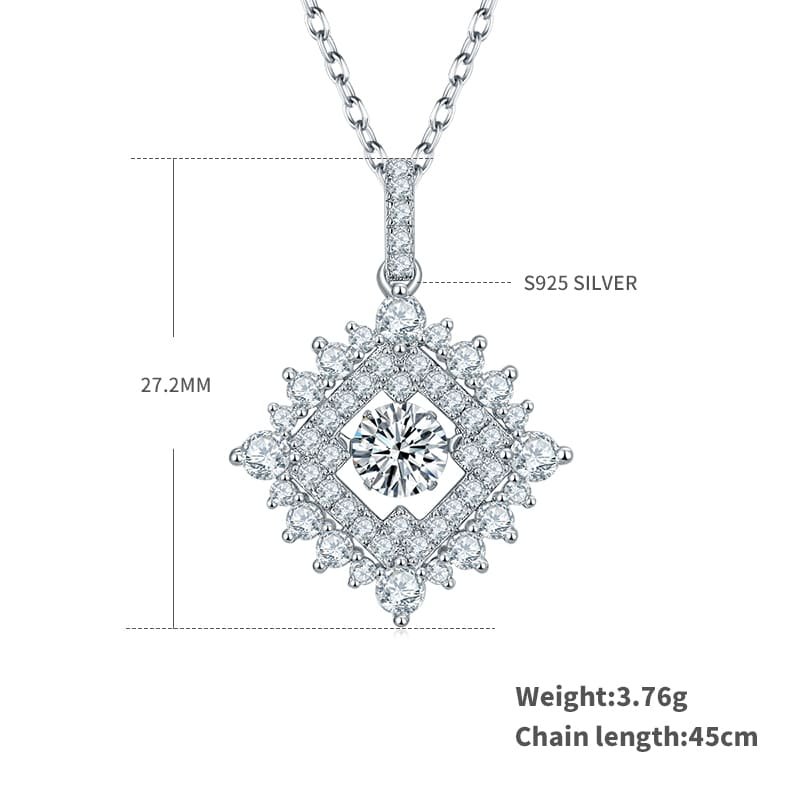 sterling silver dancing moissanite pendant necklace oldv 02