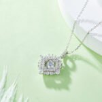 Sterling zilveren dansende moissaniet hanger ketting 5 sterling silver dancing moissanite pendant necklace oldv 06