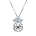 Crown Shape Dancing Moissanite Pendant Necklace 1 crown shape dancing moissanite pendant necklace oldl 01