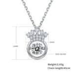 Crown Shape Dancing Moissanite Pendant Necklace 2 crown shape dancing moissanite pendant necklace oldl 02