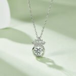 Crown Shape Dancing Moissanite Pendant Necklace 3 crown shape dancing moissanite pendant necklace oldl 04