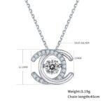 Double C Dancing Moissanite Pendant Necklace 2 sterling silver double c shape white gold plated dancing moissanite pendant necklace oldp925w-00 02