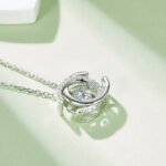 Double C Dancing Moissanite Pendant Necklace 5 sterling silver double c shape white gold plated dancing moissanite pendant necklace oldp925w-00 06