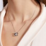 Double C Dancing Moissanite Pendant Necklace 6 sterling silver double c shape white gold plated dancing moissanite pendant necklace oldp925w-00 07