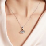 Skirt Shape Dancing Moissanite Pendant Necklace 6 skirt shape dancing moissanite pendant necklace oldm 07