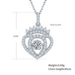 Sterling zilveren dansende moissaniet hanger ketting 2 sterling silver dancing moissanite pendant necklace oldz 02