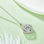 Sterling zilveren dansende moissaniet hanger ketting 4 sterling silver dancing moissanite pendant necklace oldz 05