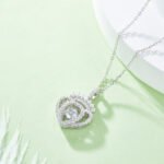 Sterling zilveren dansende moissaniet hanger ketting 5 sterling silver dancing moissanite pendant necklace oldz 06