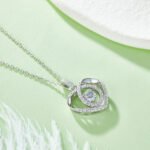 Sterling Silver Heartbeat Dancing Moissanite Pendant Necklace 4 sterling silver heartbeat dancing moissanite pendant necklace oldw 05