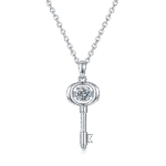 Key Shape Dancing Moissanite Pendant Necklace 1 key shape dancing moissanite pendant necklace oldi 01