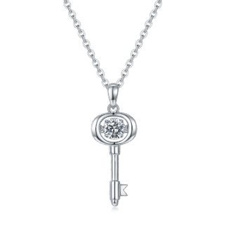collana con ciondolo in moissanite danzante a forma di chiave oldi 01