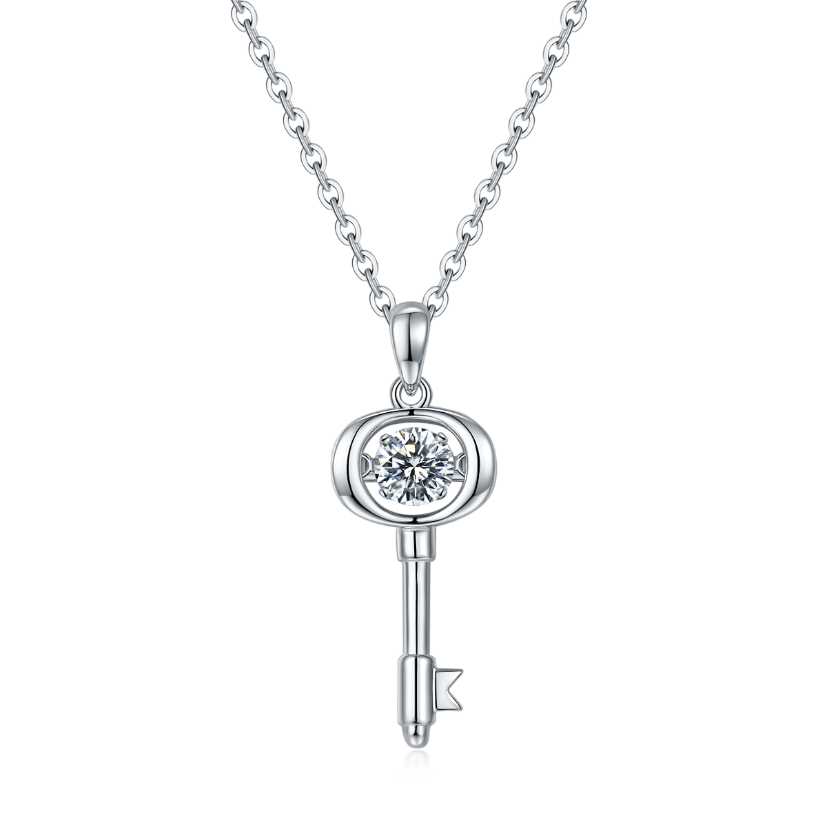 Kalung Liontin Moissanite Menari Berlapis Emas Putih Bentuk Kunci Perak Sterling Oldi925W-00 01 Kalung liontin moissanite menari bentuk kunci oldi 01